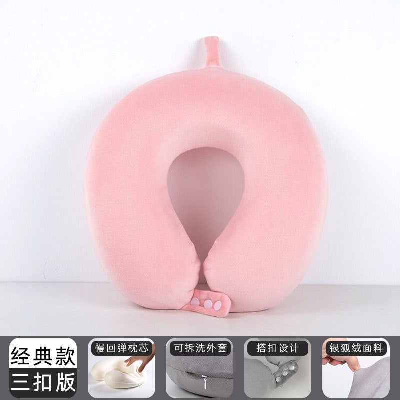U-Shaped Pillow Travel Memory Foam Neck Pillow Plain Nap Pillow Portable Scarf Aircraft U-Shaped Pillow Custom Logo - Image 1