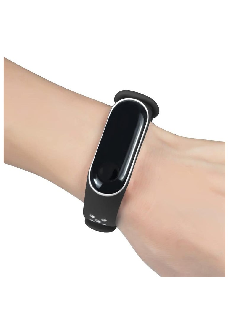 Silicone Sport Strap Band for Mi Band 5 / Mi Band 6 (Black & White)