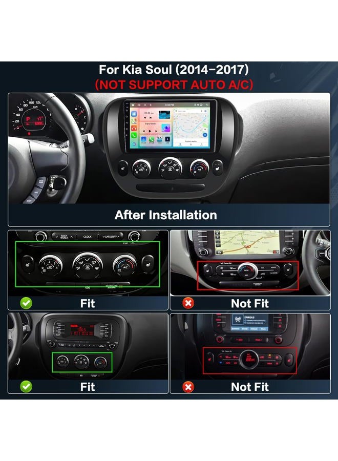 Inefala 8-Core 4+64G Android Car Stereo Screen for Kia Soul 2014-2017(Manual A/C) Radio Upgrade, 9'' Touch Screen with Wireless CarPlay Android Auto, Mirror Link, GPS Navigation, AHD Backup Camera - Image 2