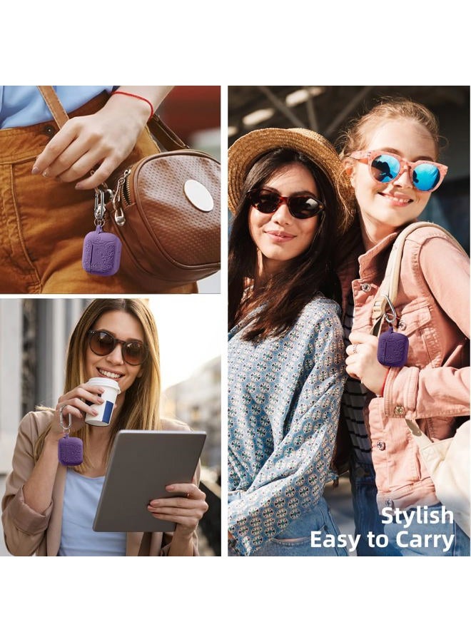 Lerobo for Airpods 4 Case Cover with Cleaner Kit, Stylish Flower Engraved Silicone Shockproof Case Cover with Keychain Compatible with Apple Airpods 4 Case 2024,Front LED Visible, Purple - Image 3