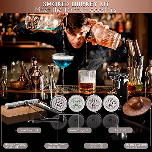 The Whiskey Underground Bourbon, Whiskey Smoker Kit - Cocktail Smoking Kit with Butane Torch, Smoke Top, Whiskey Stones - Apple, Cherry, Oak, Walnut Wood Chips - Premium Wooden Box. No Butane - Image 3