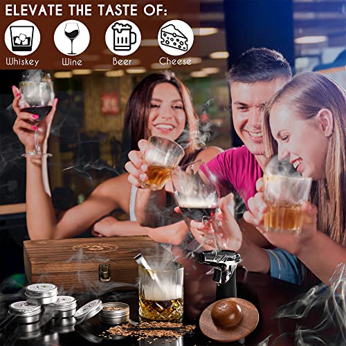 The Whiskey Underground Bourbon, Whiskey Smoker Kit - Cocktail Smoking Kit with Butane Torch, Smoke Top, Whiskey Stones - Apple, Cherry, Oak, Walnut Wood Chips - Premium Wooden Box. No Butane - Image 4