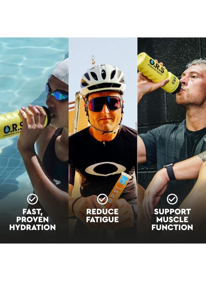 ORS O.R.S Sport Hydration Tablets | Electrolytes with Vitamin D & Magnesium for Rehydration & Recovery | Vegan, Gluten-Free & Low Calorie Tablets, Orange Flavour, 80 Tablets (Pack of 4 x 20) - Image 4