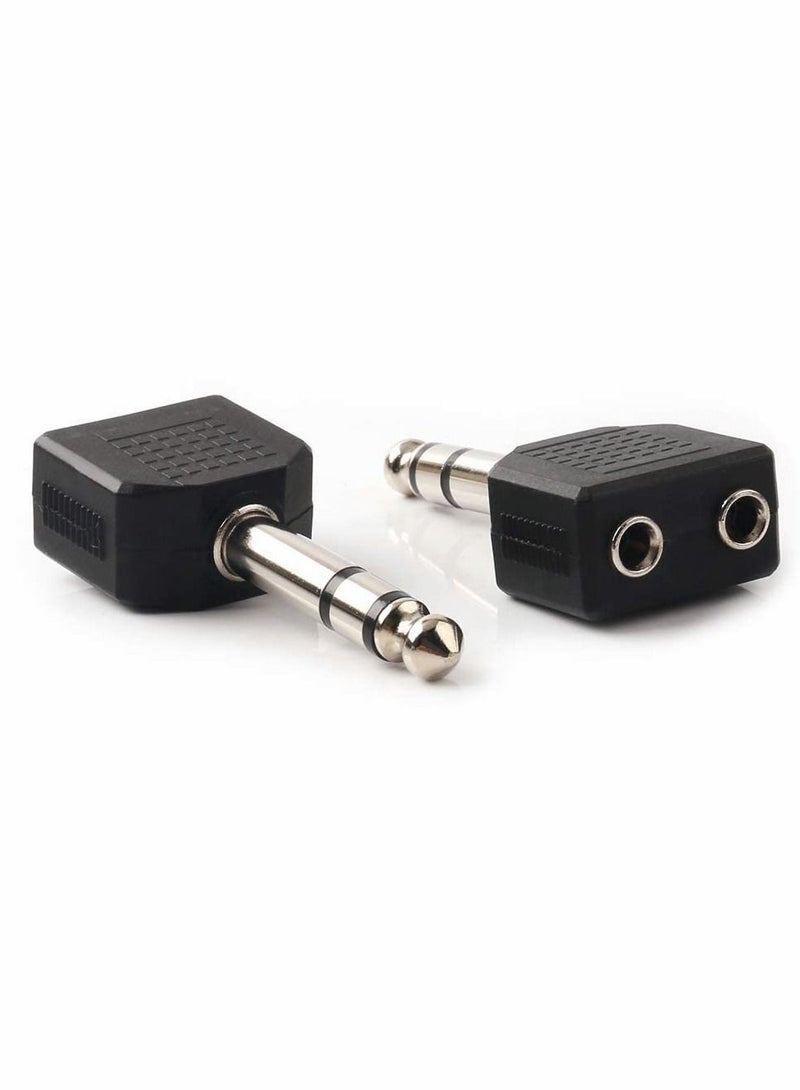 Excefore 6.35mm Male to Two 3.5mm Female Audio Heads, 6.35mm (1/4 Inch) M One-Two 3.5mm (1/8 Inch) F, Stereo Interconnect Audio Adapter - Image 3