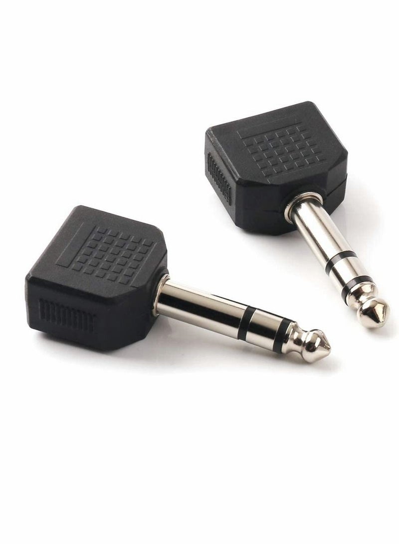 Excefore 6.35mm Male to Two 3.5mm Female Audio Heads, 6.35mm (1/4 Inch) M One-Two 3.5mm (1/8 Inch) F, Stereo Interconnect Audio Adapter - Image 5