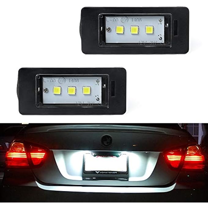 Gempro 2 قطعة مصباح لوحة ترخيص LED تجميع مصباح لسيارات Bmw 1 3 5 Series E82 E88 E90 E91 E92 E93 E39 E60 E61 X1 X3 X5 X6 مدعوم من 3SMD زينون أبيض خالي من الأخطاء مصابيح LED - Image 1