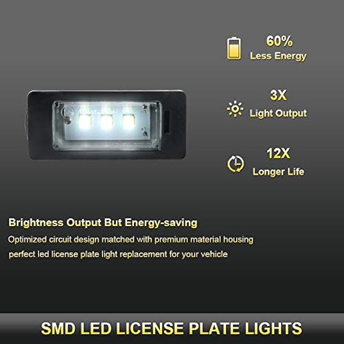 Gempro 2 قطعة مصباح لوحة ترخيص LED تجميع مصباح لسيارات Bmw 1 3 5 Series E82 E88 E90 E91 E92 E93 E39 E60 E61 X1 X3 X5 X6 مدعوم من 3SMD زينون أبيض خالي من الأخطاء مصابيح LED - Image 3