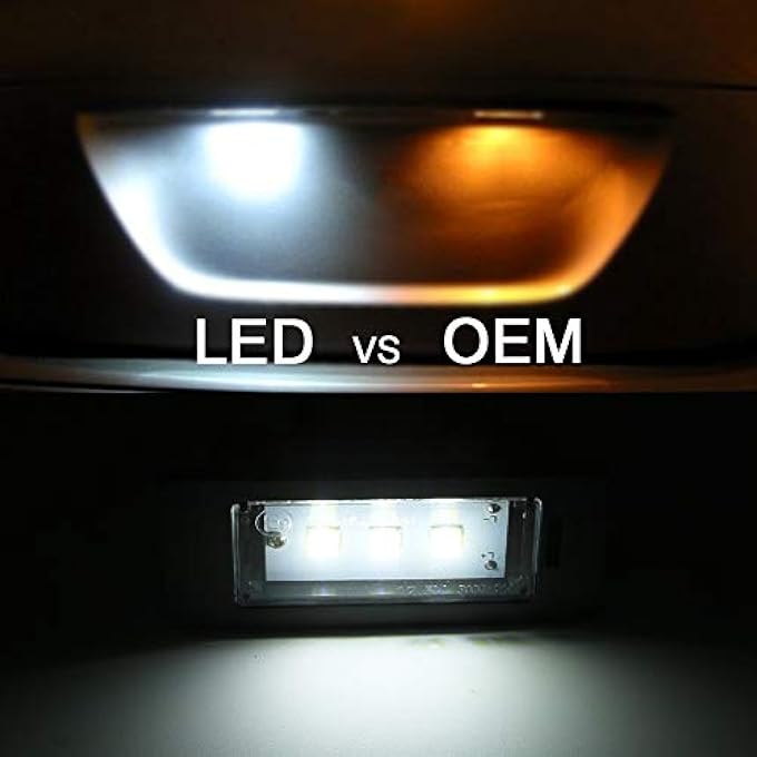 Gempro 2 قطعة مصباح لوحة ترخيص LED تجميع مصباح لسيارات Bmw 1 3 5 Series E82 E88 E90 E91 E92 E93 E39 E60 E61 X1 X3 X5 X6 مدعوم من 3SMD زينون أبيض خالي من الأخطاء مصابيح LED - Image 4