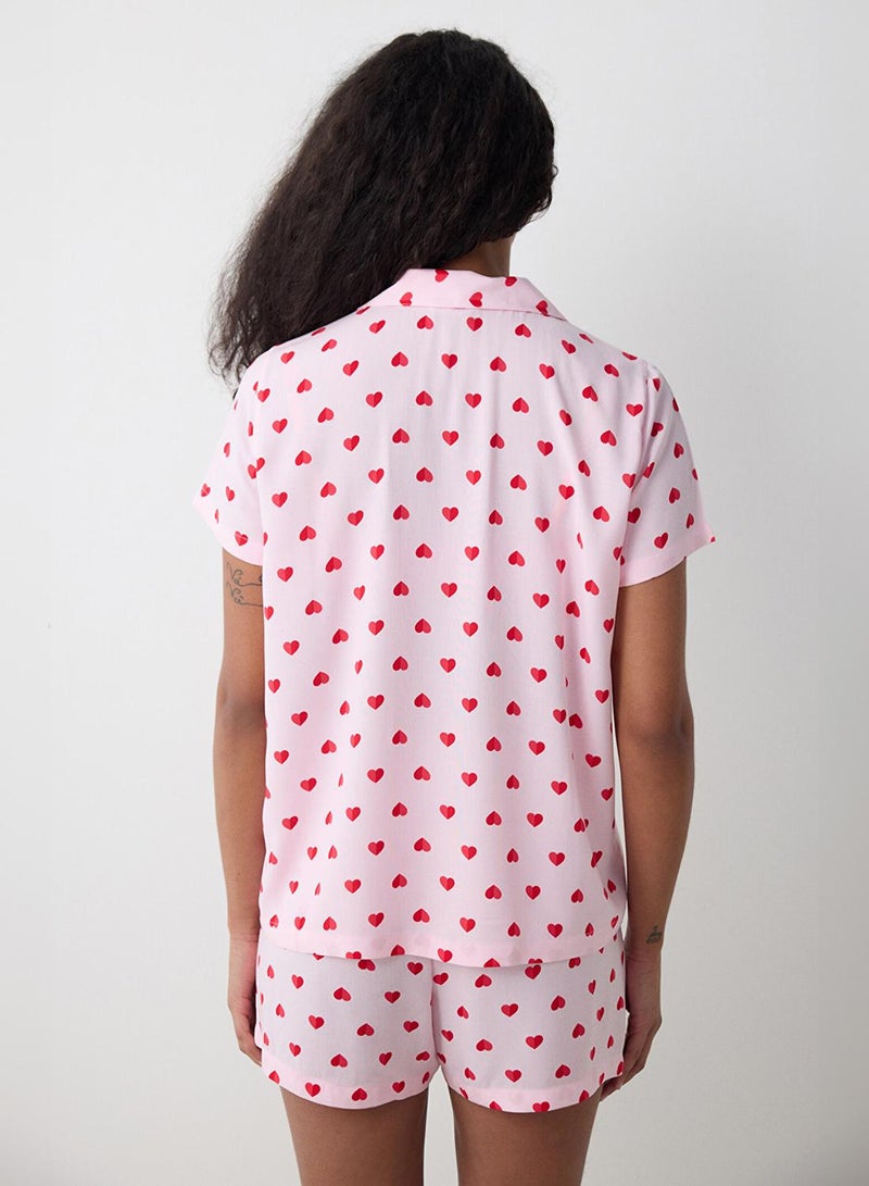 Penti Amour Shirt Pink Pyjama Set With Shorts - Image 4