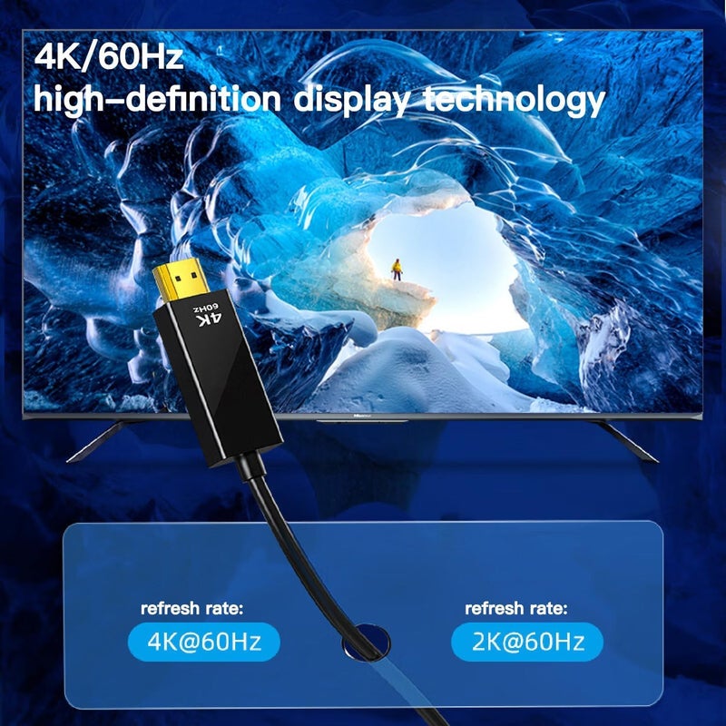 كاست ويف كابل Mini DisplayPort إلى HDMI بطول 6 أقدام (1.8 متر) بدقة 4K@60Hz، متوافق مع MacBook Air/Pro، Microsoft Surface Pro/Dock، الشاشات، أجهزة العرض والمزيد - Image 2