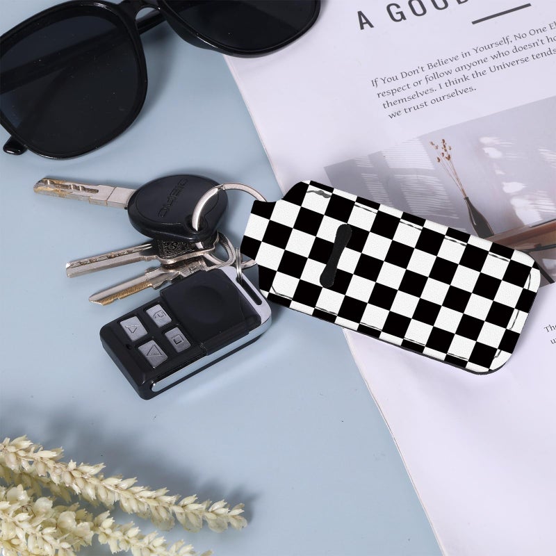WXCYDG Checkered Chapstick Holder Keychain,Chapsticks Lip Balm Holder Key Chain,Lip Balm Keychain Holder with Clip - Image 5