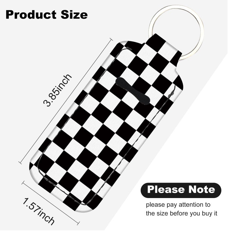 WXCYDG Checkered Chapstick Holder Keychain,Chapsticks Lip Balm Holder Key Chain,Lip Balm Keychain Holder with Clip - Image 2