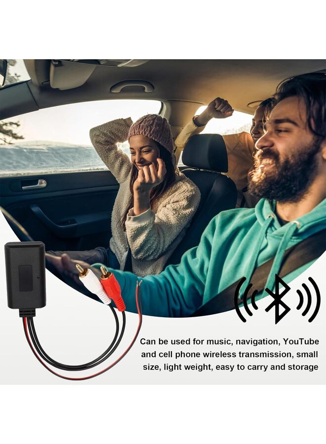 محول كابل بلوتوث لاسلكي للسيارة، موصل راديو ستيريو لاسلكي عالمي للسيارات مع 2 صوت RCA AUX، وحدة استقبال موسيقى بلوتوث 5.0 للسيارة تناسب معظم المركبات - Image 4