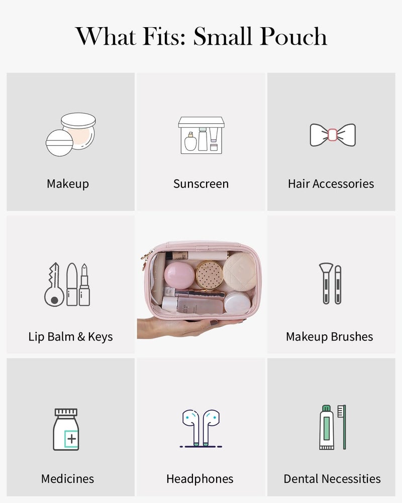 Pocmimut Small Makeup Bag Clear Make Up Bag Organizer Cute Stuff Pouch Traveling Compact Toiletry Bag Car Bag For Travel Essentials Pink - Image 4