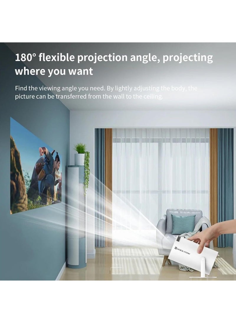 Rock Pow Mini Portable Projector 5G Wifi 6 BT 5.0 Android 11 Projector 4K 1080P Full HD Support 8000 Lumens Horizontal Keystone Correction Auto Led Projector 180°Rotating Projector for Telephone  - Image 5