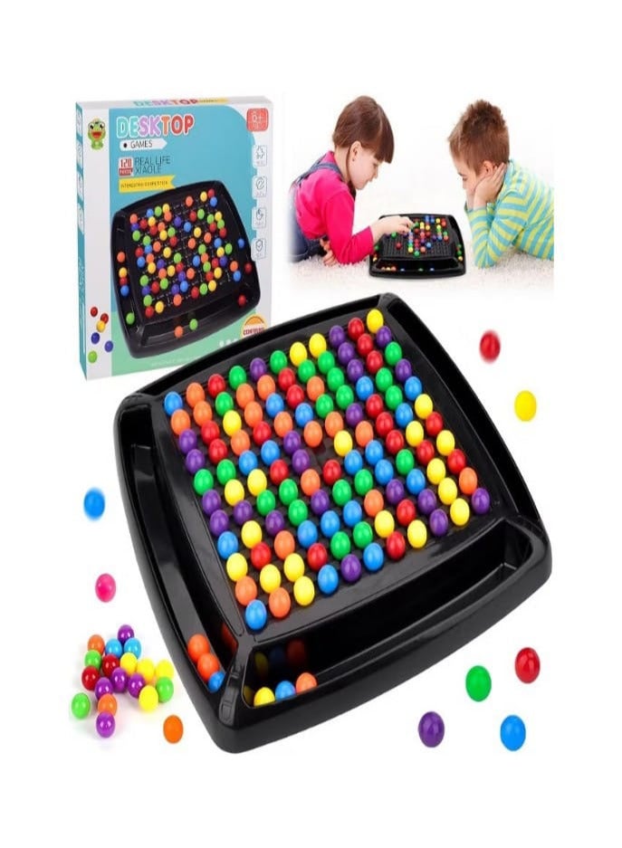 Rainbow Puzzle Chess Ball Elimination Game Desktop Puzzle Toy Parent Child Interactive Toys Chess Board with 120 Rainbow Beads for Kids  - Image 1