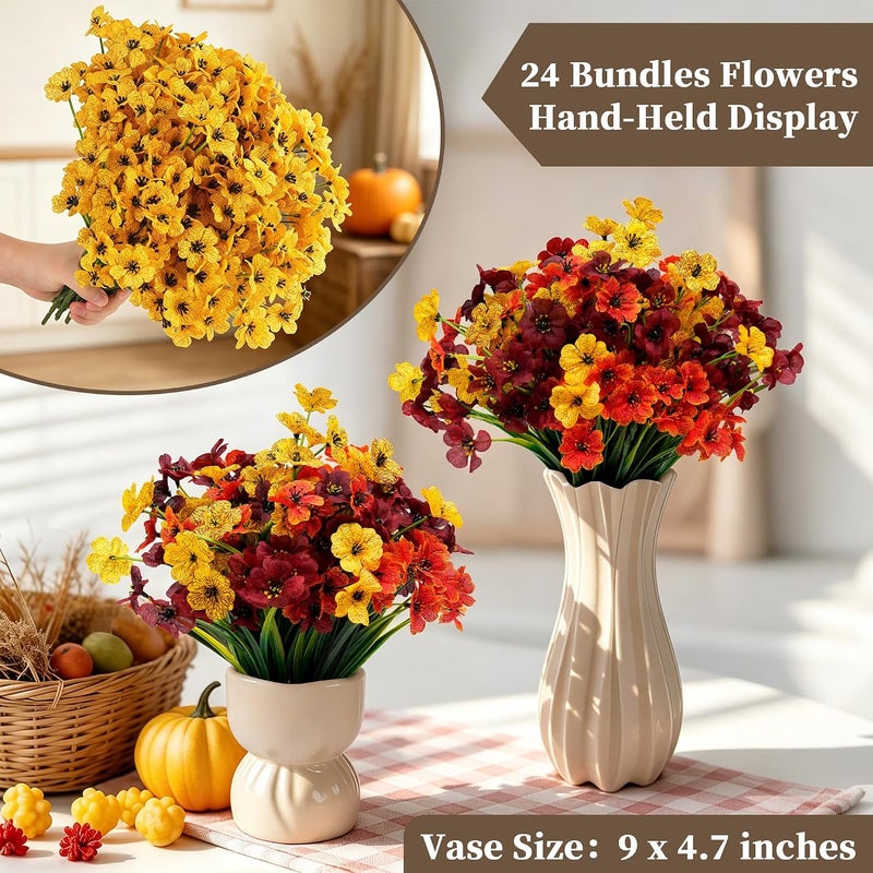 ColoPlay 24 Yellow Bundles Artificial Flowers for Outdoors/Indoors Fake Flowers Plants for Indoor Outside Garden Porch Window Box Home Wedding Farmhouse - Image 4