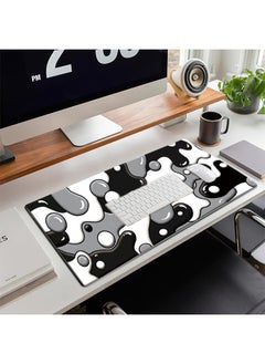 LCYLJGY Grey Black White Mouse Pad Anime Cool Geometric Japanese Extended Desk Mat 90X40 cm Non-Slip Rubber Base Stitched Edge Large XL Mousepad for Desk Gaming Laptop Desktop,90x40x0.3CM  - Image 4
