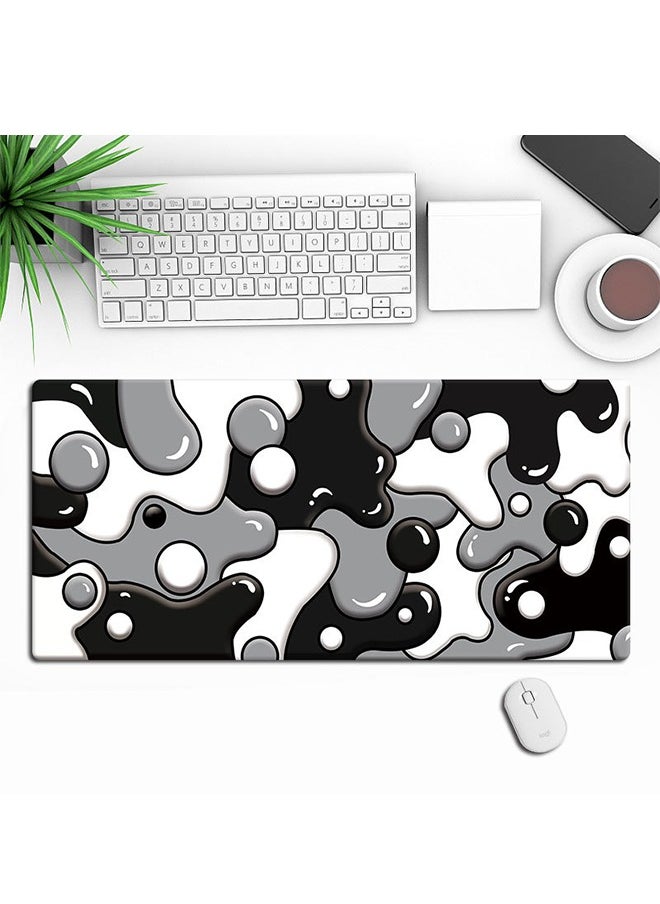 LCYLJGY - Grey Black White Mouse Pad Anime Cool Geometric Japanese Extended Desk Mat 90X40 cm Non-Slip Rubber Base Stitched Edge Large XL Mousepad for Desk Gaming Laptop Desktop,90x40x0.3CM - Image 1