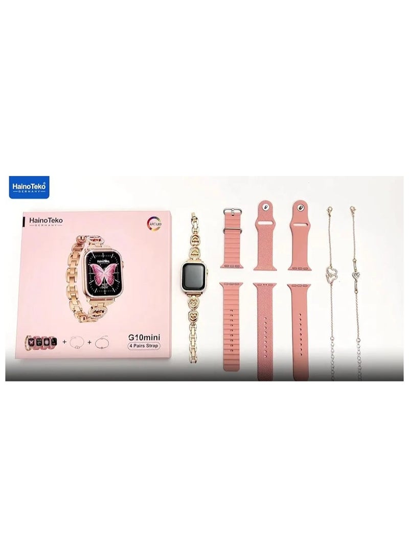 Haino Teko G10 Mini Smart Watch with Real AMOLED Display | Comes with 4 Straps & 2 Bracelets for Custom Style | Fitness Tracker, Heart Rate Monitor, Waterproof, Compatible with iOS & Android - Image 2
