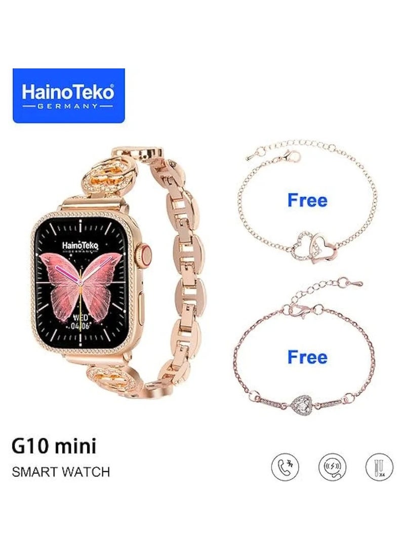 Haino Teko G10 Mini Smart Watch with Real AMOLED Display | Comes with 4 Straps & 2 Bracelets for Custom Style | Fitness Tracker, Heart Rate Monitor, Waterproof, Compatible with iOS & Android - Image 3