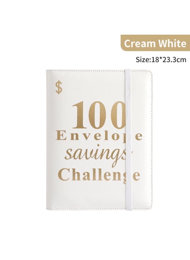 HONGYANG Envelopechallenge Loose-leaf Notebook 100 Days Money Saving Book Challenge Cash Saving Book - Image 1