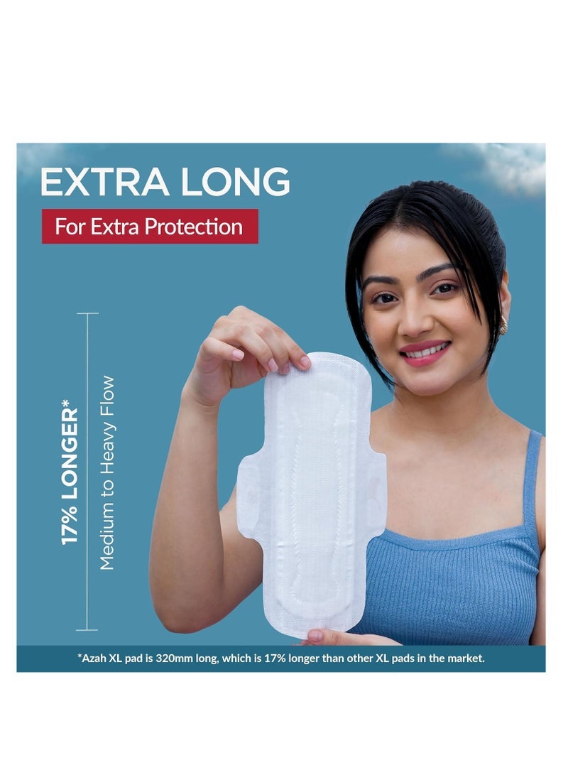 عزة AZAH فوط صحية للنساء عادي [عبوة من 30] 100٪ فوط صحية خالية من الطفح الجلدي | 3 مرات امتصاص أكثر ، غطاء علوي ناعم وجاف لتدفق كثيف | مانعة للتسرب | مع حقيبة يمكن التخلص منها - Image 5