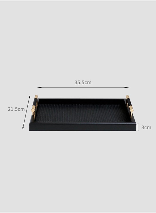 Squarecircle Jewelry Display Jewelry Tray Organizer for Women Girls Leather Premium Light Luxury Jewelry Storage Tray Aromatherapy Tray Entryway French Metal Handle Coffee Cup Wooden Tea Tray Tray Living Room Tray  - Image 4
