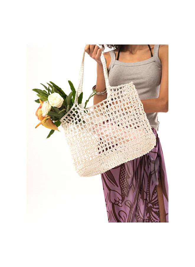 White Net Tote Bag