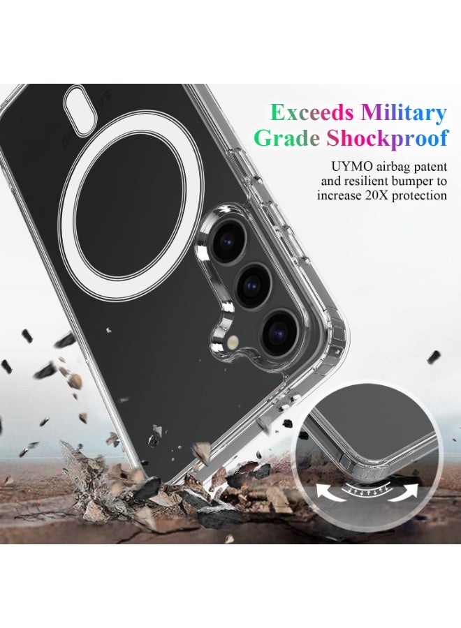 Case for Samsung Galaxy A37 Magnetic Military Drop Protection Anti Yellowing Mobile Phone Case Robust Durable Shockproof Protective Case Transparent Case (Clear) - Image 5