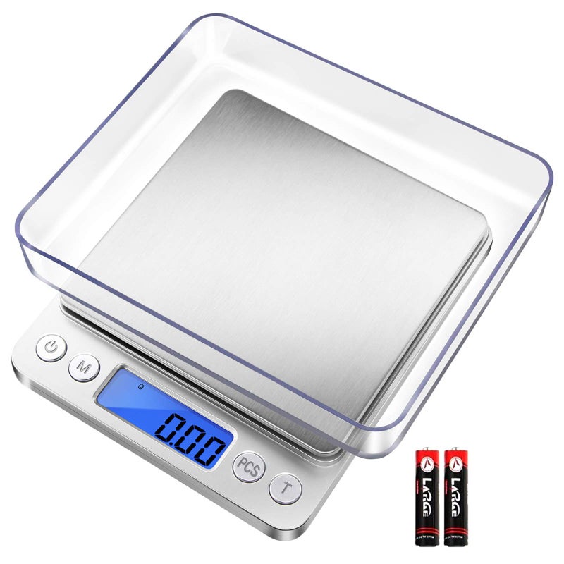 Fuzion Small Kitchen Scale, 500g/ 0.01g Small Gram Weight Scale, Precision Lab Scales Digital Weight Grams and Oz, Digital Gram Scale, Jewelry Scale with LCD, Small Food Scales for Kitchen - Image 1