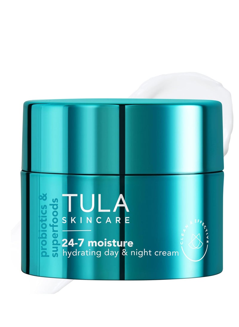 TULA TULA Skin Care 24-7 Hydrating Day & Night Cream - Nourishing Moisturizer for Face, Maintain Skin Balance & Improve Skin Smoothness, Contains Watermelon & Apple Extract 