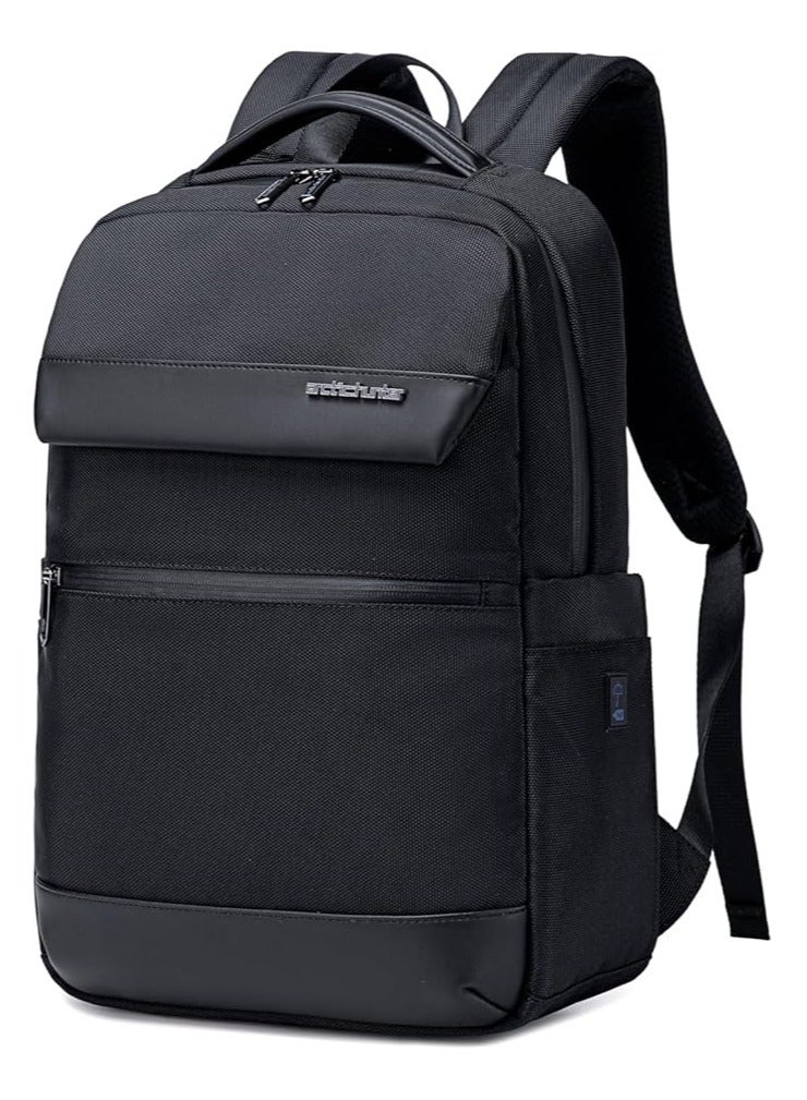 ah arctic hunter Slim Backpack for Men 16L Compact Office 15.6-inch Laptop Bag 2 Pockets Lightweight Water-resistant Premium Backpack for Office Daily Use College,B00671-Black  - Image 1
