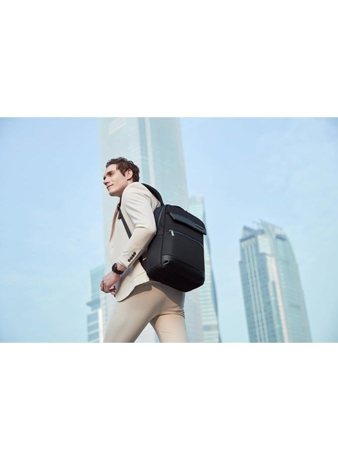 ah arctic hunter Slim Backpack for Men 16L Compact Office 15.6-inch Laptop Bag 2 Pockets Lightweight Water-resistant Premium Backpack for Office Daily Use College,B00671-Black  - Image 2