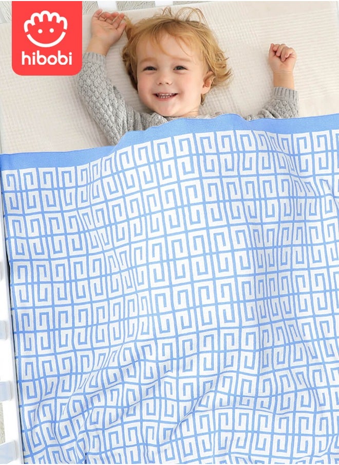 hibobi Baby Cotton Knitted Throw Blanket Baby Windproof Cover Quilt Stroller Cover Blanket  - Image 1