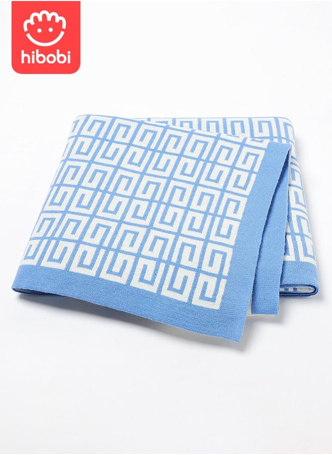 hibobi Baby Cotton Knitted Throw Blanket Baby Windproof Cover Quilt Stroller Cover Blanket  - Image 2