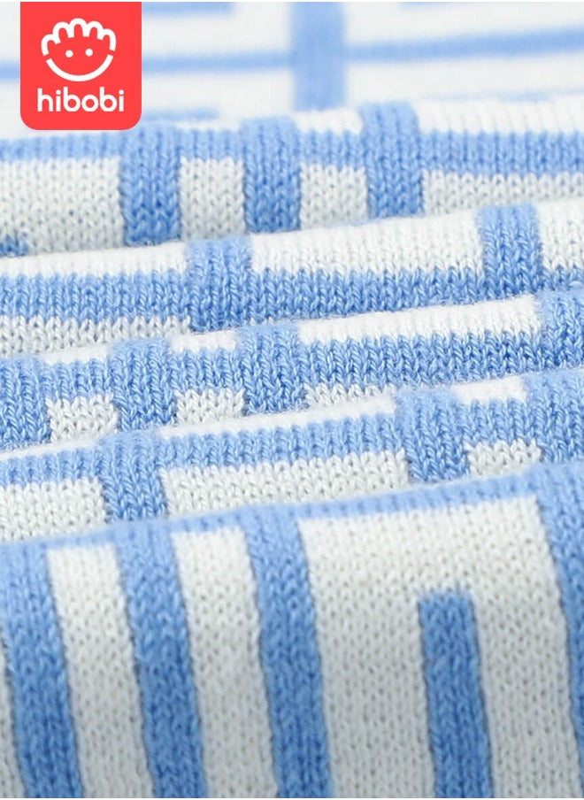 hibobi Baby Cotton Knitted Throw Blanket Baby Windproof Cover Quilt Stroller Cover Blanket  - Image 4