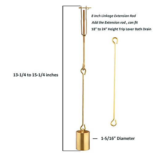 Artiwell Tub Drain Linkage Assembly with Trip Lever and Strainer Done Cove, Fit for Trip Lever Bath Tub Waste and Overflow Drain by Artiwell - Image 4