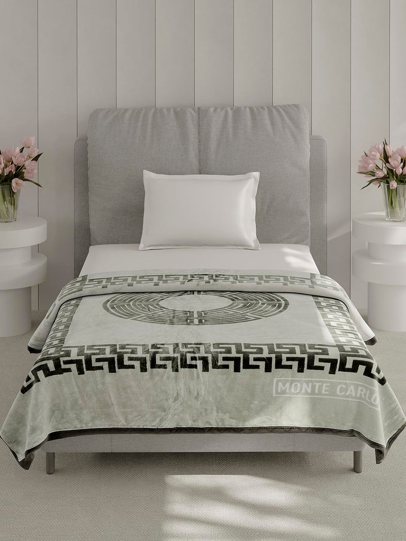 Monte Carlo Single Bed Winter Blanket Impact Plus 1 Ply Super Soft 625 GSM | 2.2 KG (220x160 CM), Olive Green - Image 2