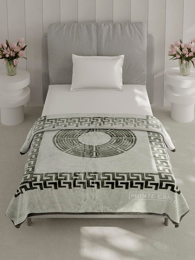 Monte Carlo Single Bed Winter Blanket Impact Plus 1 Ply Super Soft 625 GSM | 2.2 KG (220x160 CM), Olive Green - Image 3