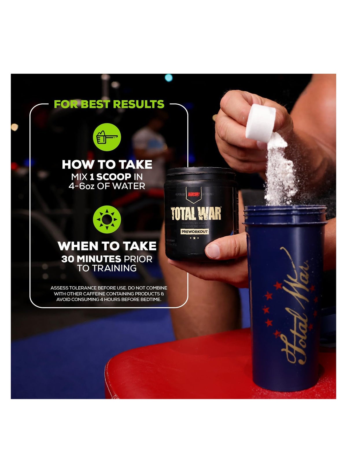 Redcon1 Total War - Pre Workout, 30 Servings (Sour Gummy Bear)