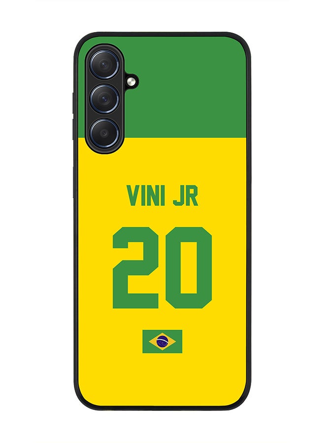 Stylizedd Rugged Black edge case for Samsung Galaxy M54 5G, Slim fit Soft Case Flexible Rubber Edges Anti Drop TPU Gel Thin Cover -  Football Team - Brazil, Player Name - Vini Jr - Image 1