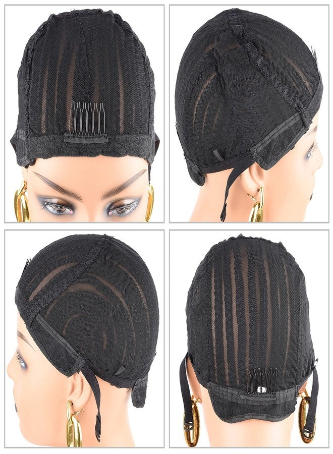 إكس كوكو قبعة شعر مستعار كروشيه مضفرة من XCCOCO، قطعة واحدة، قابلة للتهوية، لصنع شعر مستعار صناعي، متينة وثابتة، لون أسود، سهلة الخياطة، مقاس متوسط - Image 5