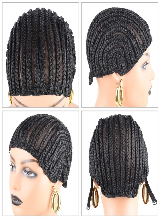 إكس كوكو قبعة شعر مستعار كروشيه مضفرة من XCCOCO، قطعة واحدة، قابلة للتهوية، لصنع شعر مستعار صناعي، متينة وثابتة، لون أسود، سهلة الخياطة، مقاس متوسط - Image 3
