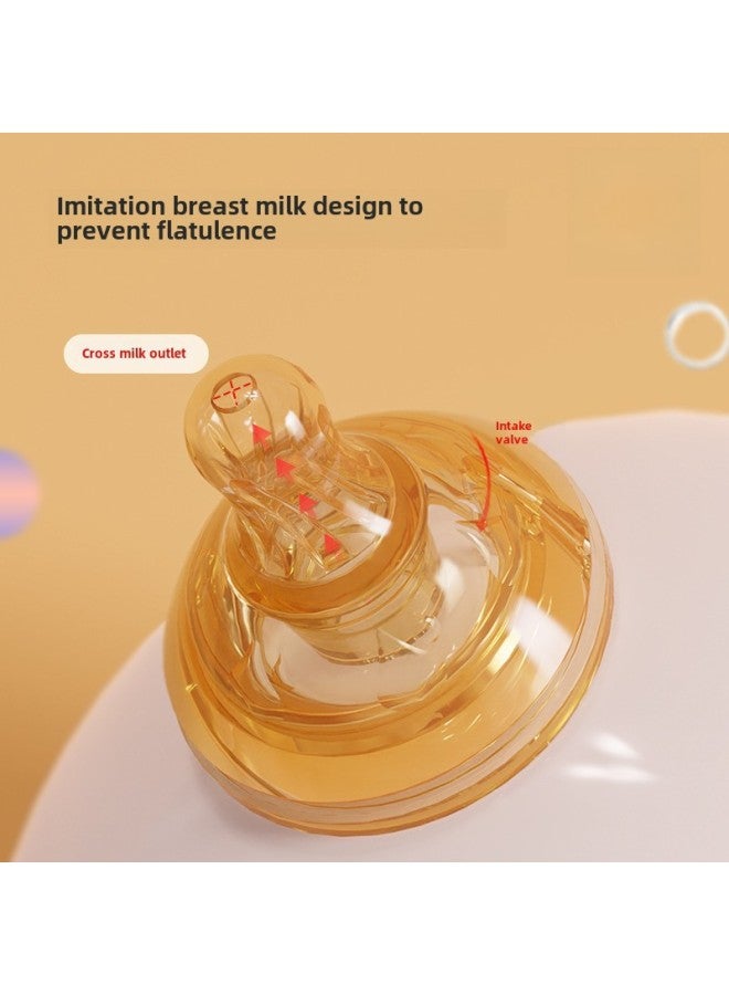 Finercare Wide-caliber PP Feeding Bottle Baby Anti-choke Anti-flatulence Children Straw Cup Big Baby Weaning Feeding Bottle-Color:Orange-Capacity:240ml--PP Material Nano Bottle - Image 3
