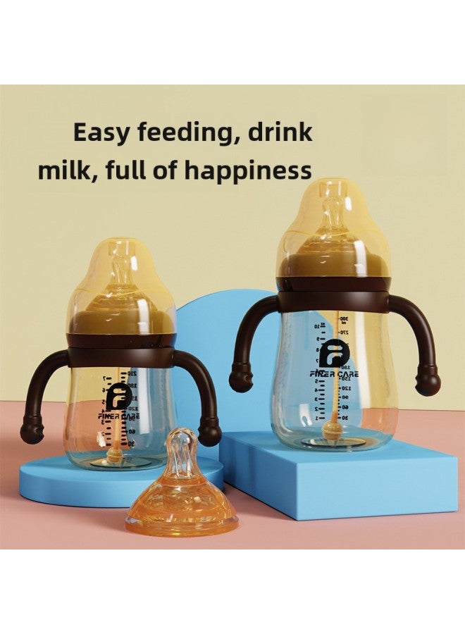 Finercare Wide-caliber PP Feeding Bottle Baby Anti-choke Anti-flatulence Children Straw Cup Big Baby Weaning Feeding Bottle-Color:Orange-Capacity:240ml--PP Material Nano Bottle - Image 2