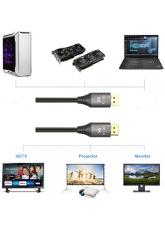 Chixing 8K DisplayPort Cable Ultra HD DisplayPort 1.4 Male to Male Nylon Cable SPCC Shell, Support 7680x4320 Resolution 8K@60Hz, 4K@144Hz, 2K@165Hz HDP HDCP for Gaming Monitor  - Image 2