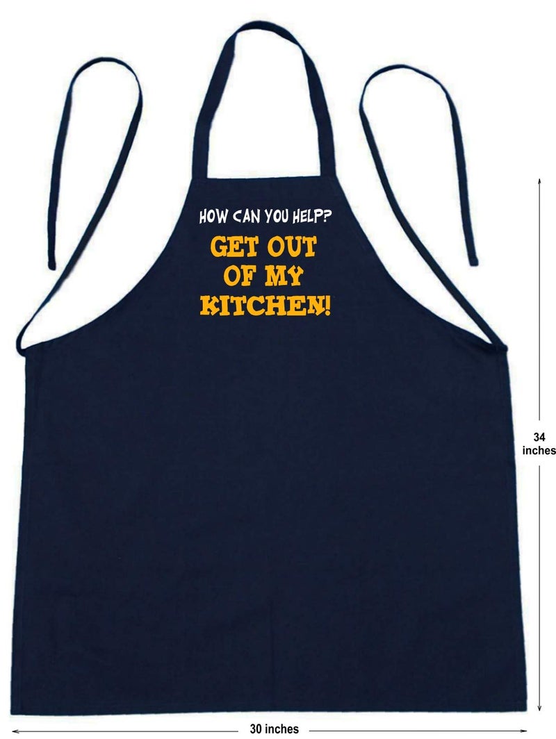 CoolAprons Get Out Of My Kitchen! Funny Cooking Aprons  Black  One Size Fits Most - Image 3