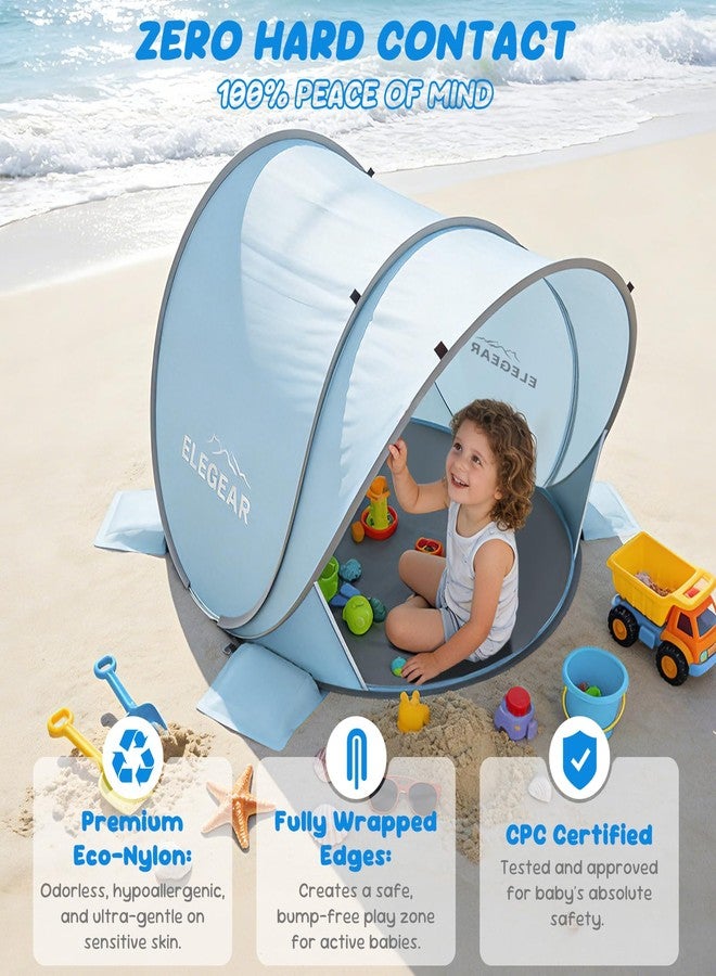 Elegear CumbreX™ Pop Up Baby Beach Tent with Mini Canopy 1S Setup, Blue - Image 3