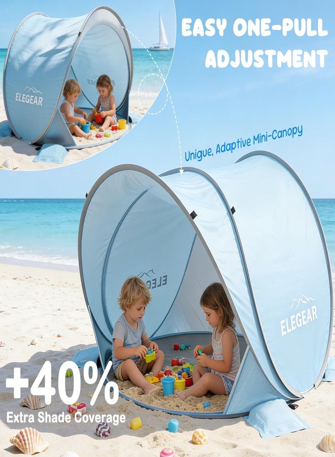 Elegear CumbreX™ Pop Up Baby Beach Tent with Mini Canopy 1S Setup, Blue - Image 2